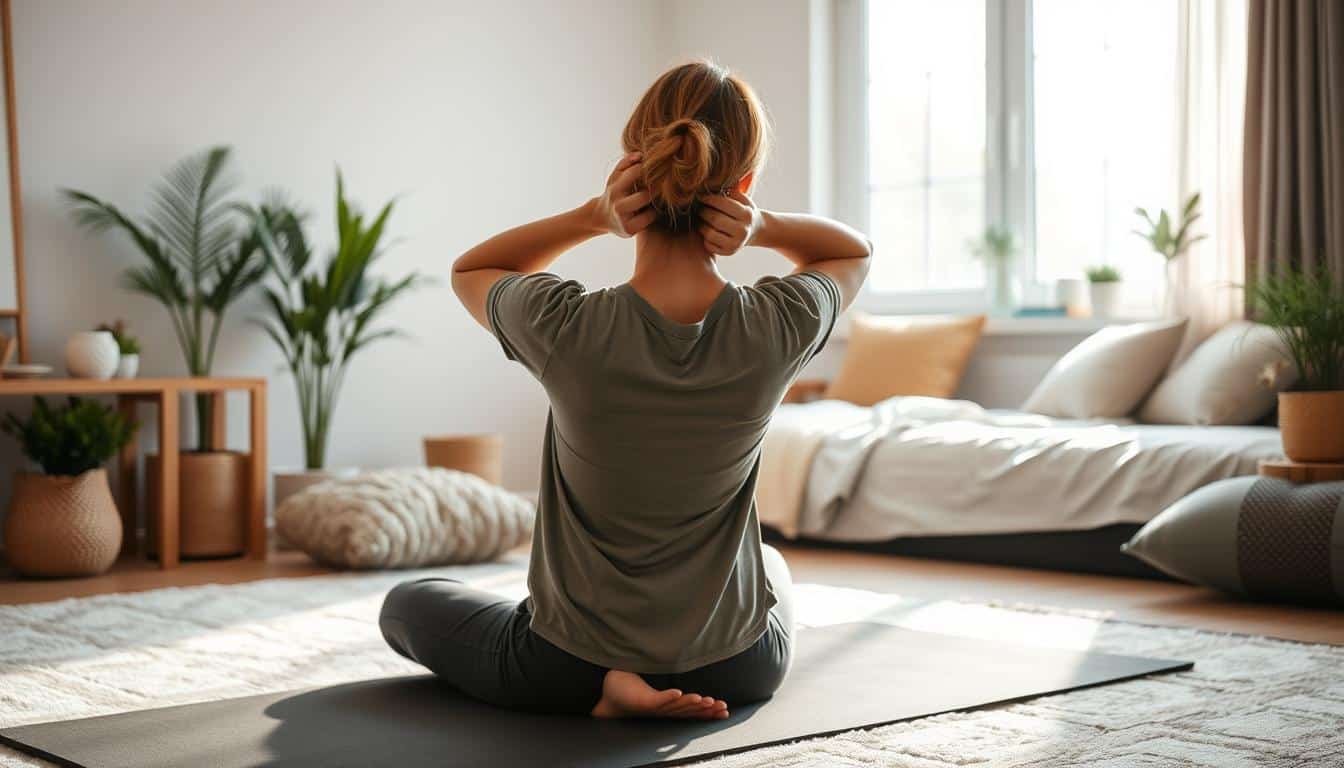 Neck stretching to avoid neck and back pain