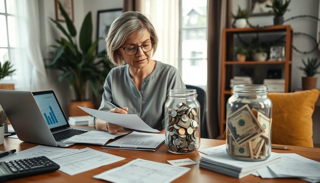 Woman building emergency fund for financial stability