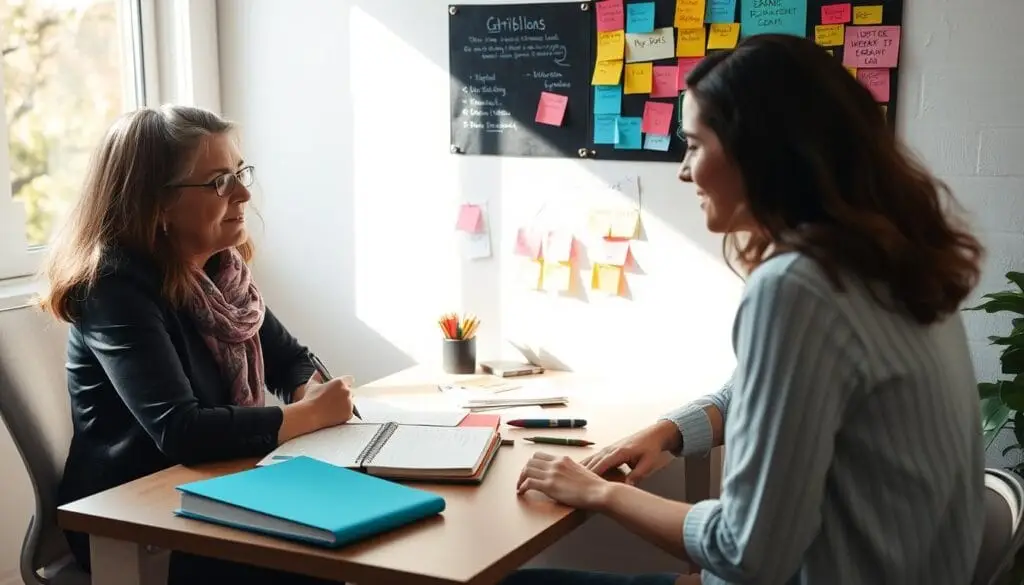 Woman setting goals for personal development and leadership skills